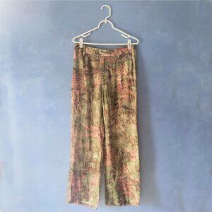 Wide legged floral linen pants from Italy - New, no tags!